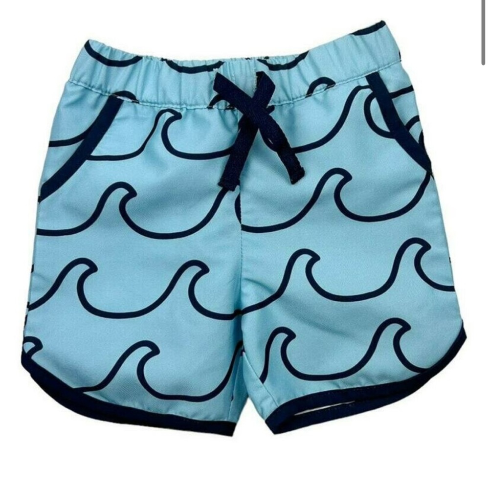 Monica + Andy Blue Waves Swim Shorts